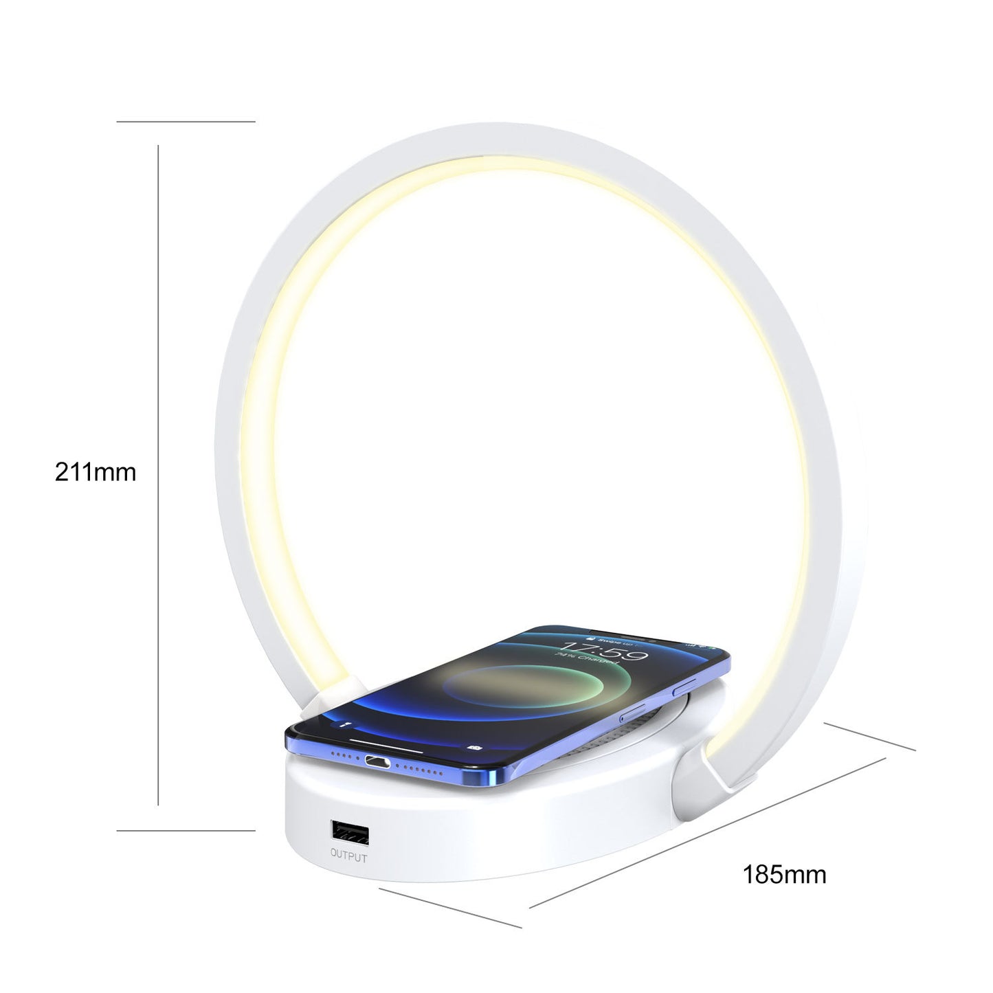 Night Lights Lamp Bluetooth Speaker Table Light with 10W Wireless Charger USB Port Phone Holder with Dynamic Color